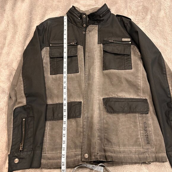 Buffalo David Bitton Men's Utility Jacket Black Gray Size XL - Picture 8 of 9